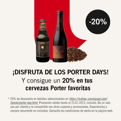 Disfruta del Porter Day con un 20% de descuento en tus cervezas Porter 